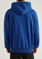 Helmut Lang Logo-print Hooded Cotton Sweatshirt Blue