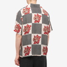 Bode Men's Checker Bloom Vacation Shirt in Black/Multi