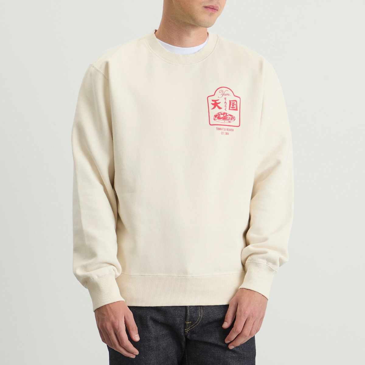 Edwin Men's Tonkatsu Sweatshirt in Whisper White