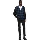 Moschino Blue and Black Check Fantasy Cardigan