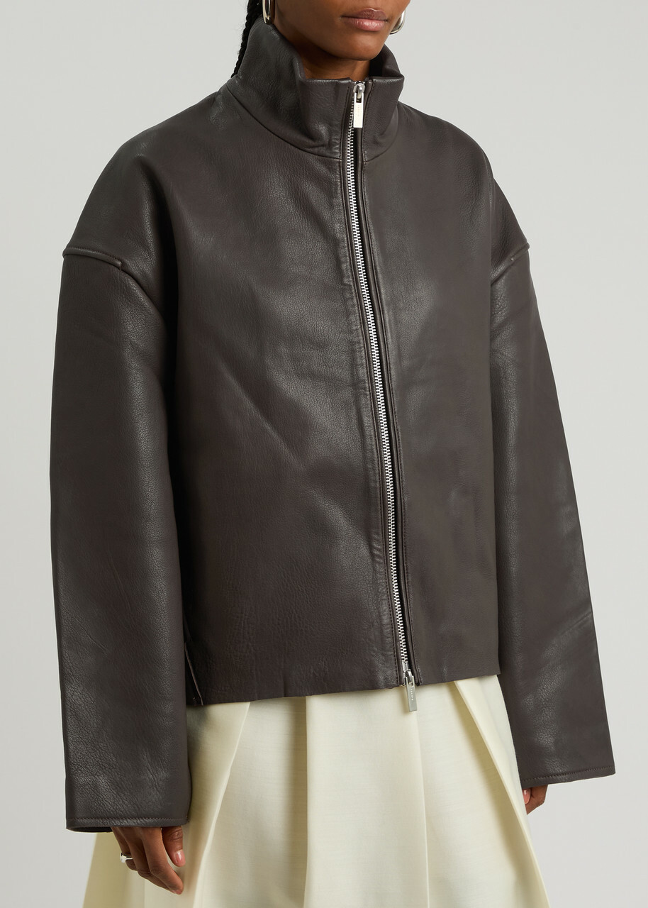 Remain BY Birger Christensen Leather Jacket Brown