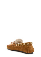 Isabel Marant Fitza Studded Shearling and Suede Loafers Camel