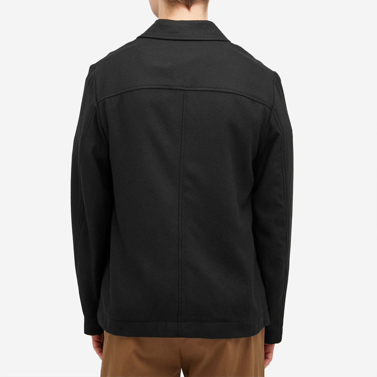 Dries Van Noten Men's Callop Wool Cashmere Shirt Jacket in Black