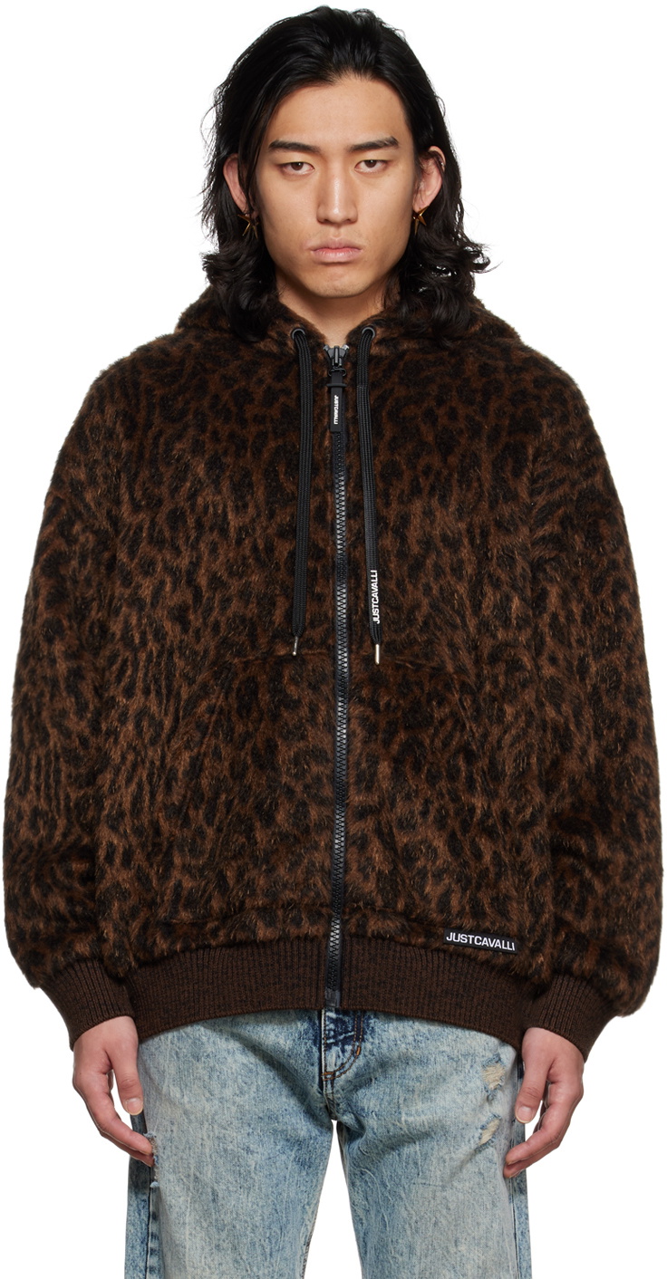 Just Cavalli Brown Sweat Hoodie Just Cavalli