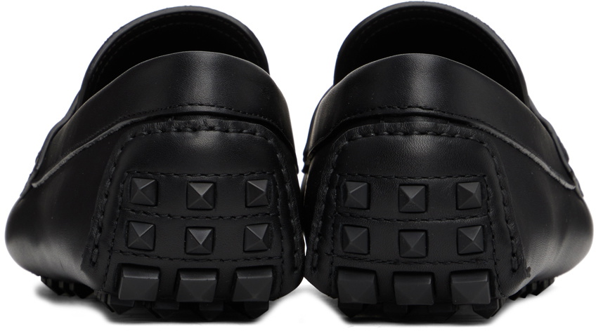 Valentino Garavani Black Roman Stud Loafers Valentino Garavani