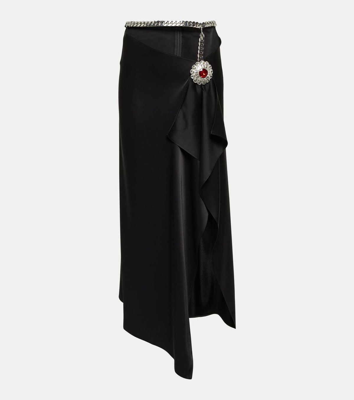 David Koma Crystal-embellished midi skirt