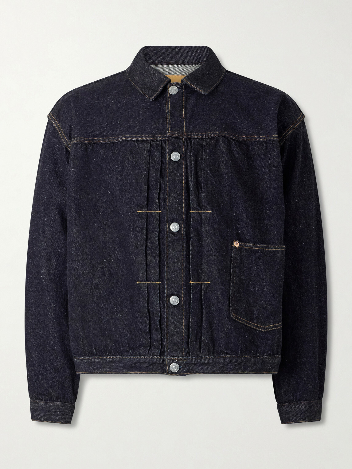 Kaptain Sunshine - Pleated Selvedge Denim Jacket - Blue Kaptain