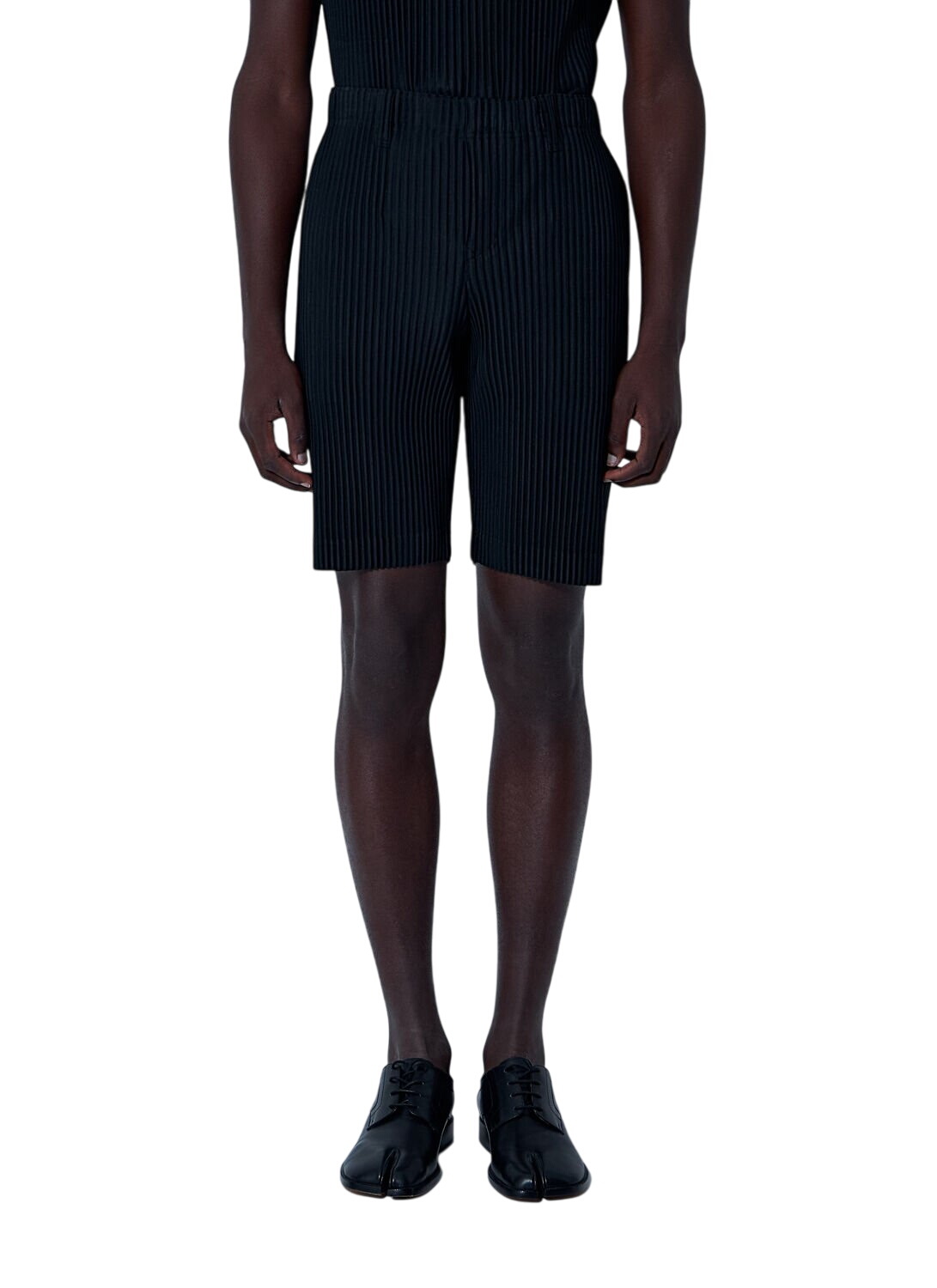 HOMME PLISSÉ ISSEY MIYAKE Black Tight Twist Cotton Knit Shorts