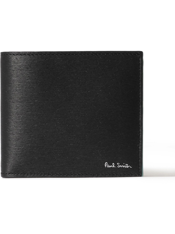 Photo: PAUL SMITH - Logo-Print Textured-Leather Billfold Wallet