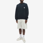 Acne Studios Men's Kiza Alpaca Logo Crew Knit in Dark Navy Melange