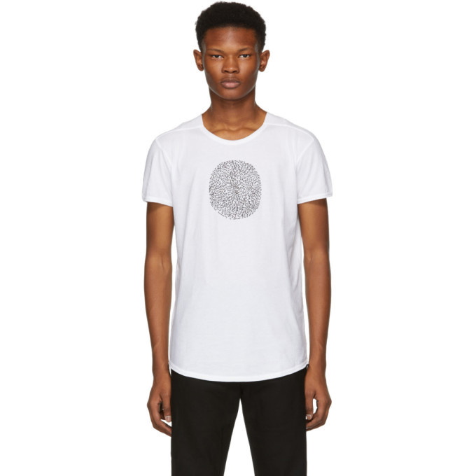 Photo: Ann Demeulemeester White Thumb Print T-Shirt