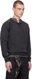 RRL Black Garment-Dyed Sweatshirt