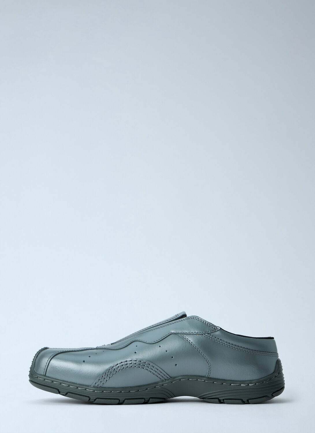 Dr. Martens Aurix Gunmetal Satin Finish Leather Slip Ons