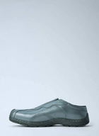 Dr. Martens Aurix Gunmetal Satin Finish Leather Slip Ons