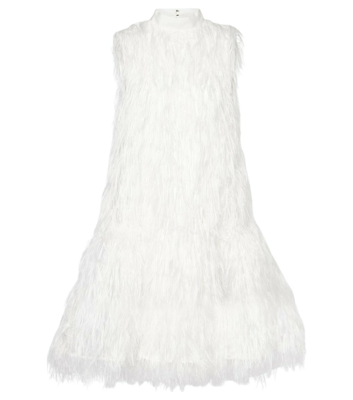 Photo: Roksanda Bridal Odette faux feather-trimmed silk minidress