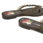 Melissa Women's x Ganni Leopard Flip Flop Slim in Brown