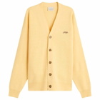 Drôle de Monsieur Men's Logo Cardigan in Light Yellow