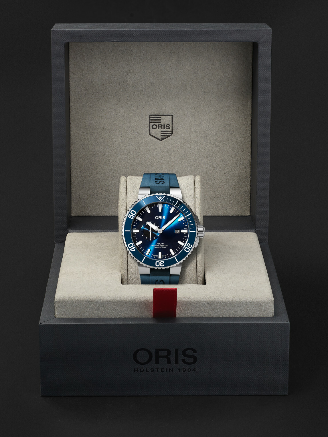 Oris - Aquis Small Second Date Automatic Stainless Steel Watch, Ref. 01 743 7733 4155-07 4 24 69EB