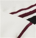 N/A - Striped Stretch Cotton-Blend Socks - White