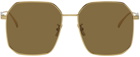 Bottega Veneta Gold Geometric Sunglasses