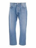 Icon Denim Light Blue Jeans With Logo Patch On The Rear In Denim Man