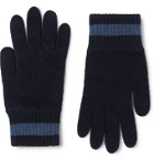 Oliver Spencer - Striped Wool-Blend Gloves - Blue