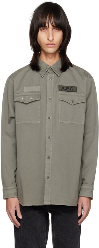 Photo: A.P.C. Khaki Mainline Shirt