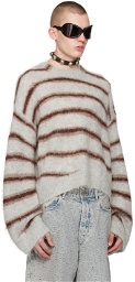 Acne Studios Gray & Brown Stripes Sweater