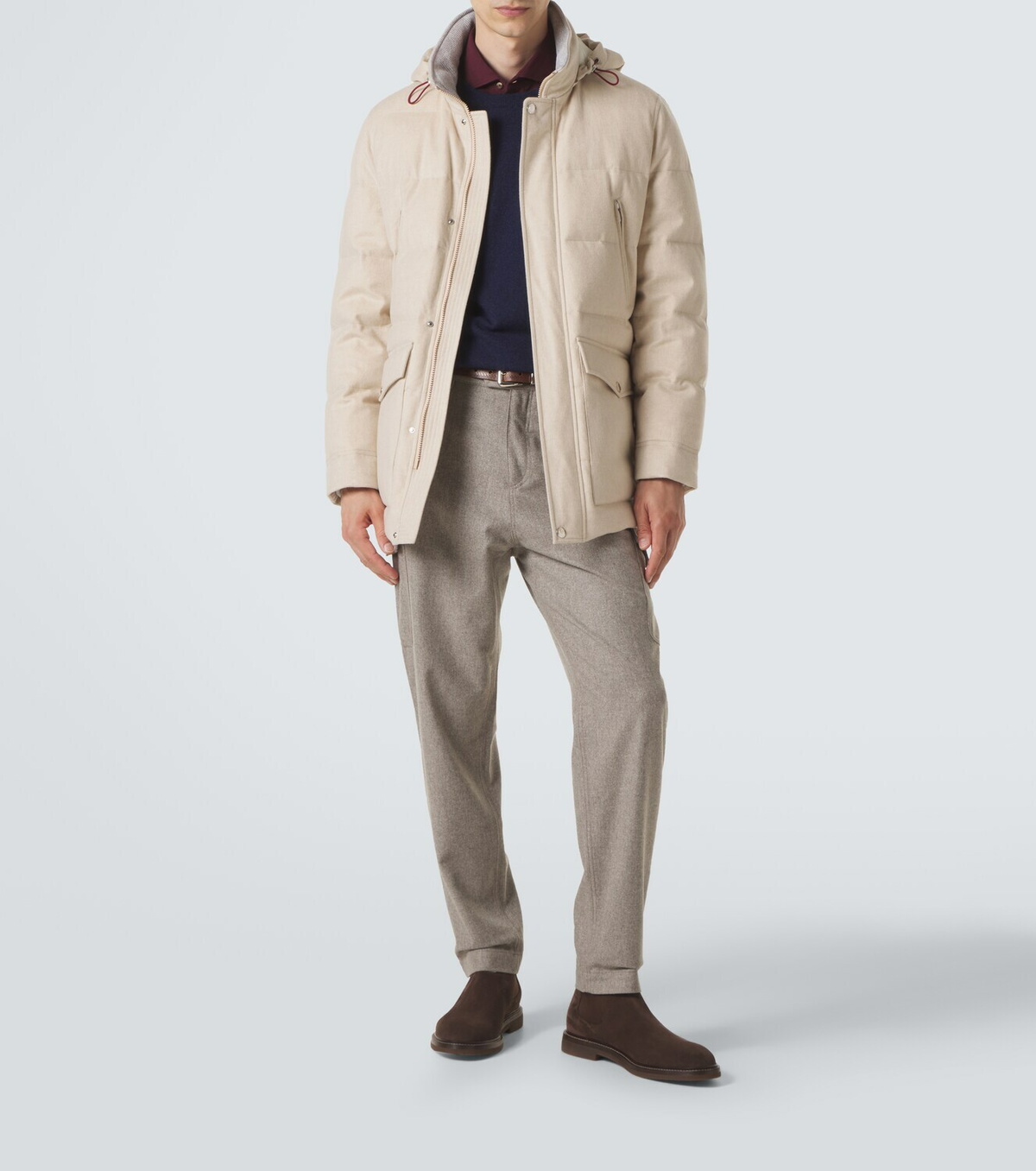 Brunello Cucinelli Wool flannel down parka