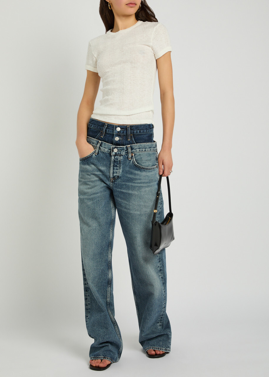 Mother The Itty Bitty Ringer Ribbed Cotton T-shirt White