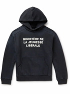 Liberal Youth Ministry - Logo-Print Cotton-Jersey Hoodie - Black