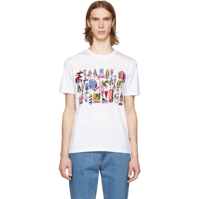 Photo: Boss White Jeremyville Edition Graphic T-Shirt