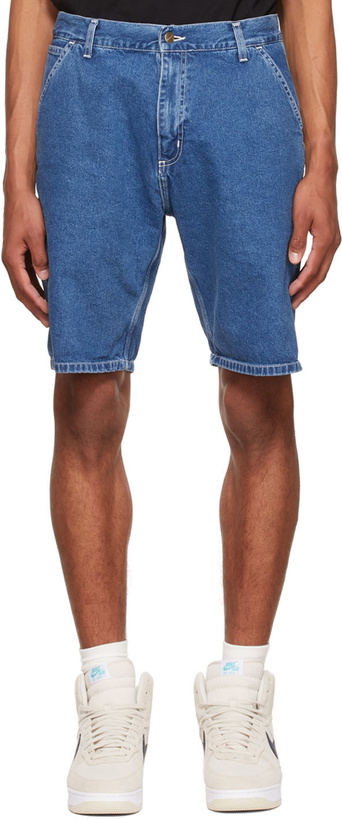 Photo: Carhartt Work In Progress Blue Ruck Denim Shorts