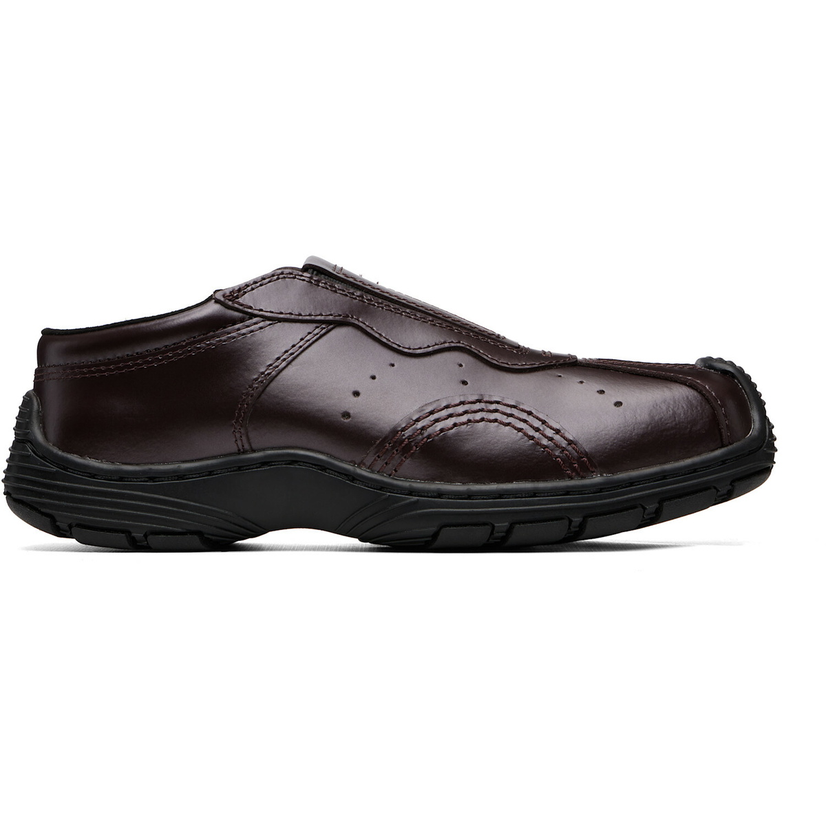 Dr. Martens Burgundy Aurix Satin Finish Leather Mule Loafers