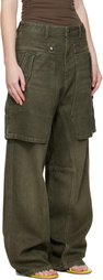 Andersson Bell Green Raptor Layered Wide-Leg Jeans