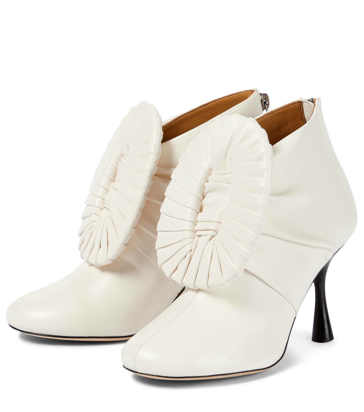 Loewe Pleated-buckle leather ankle boots