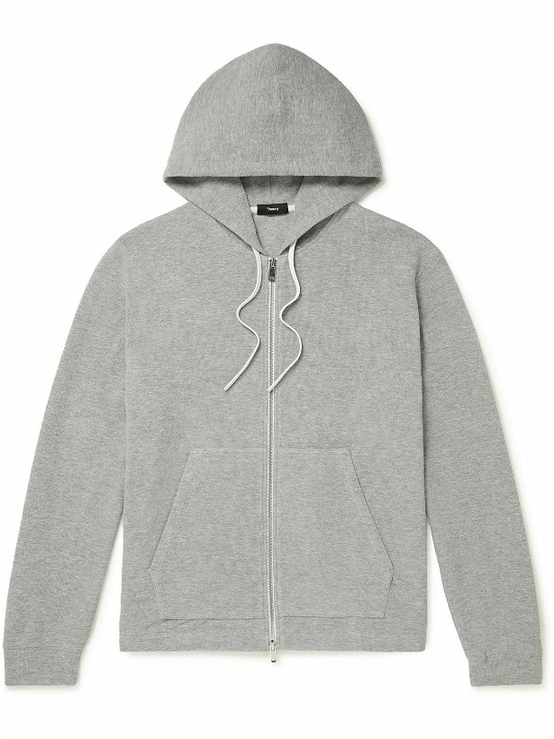 Photo: Theory - Allons Cotton-Terry Zip-Up Hoodie - Gray