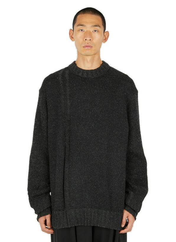 Photo: Drop Needle Knit Jumper in Black