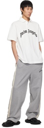 Palm Angels Gray Curved Logo Sweatpants