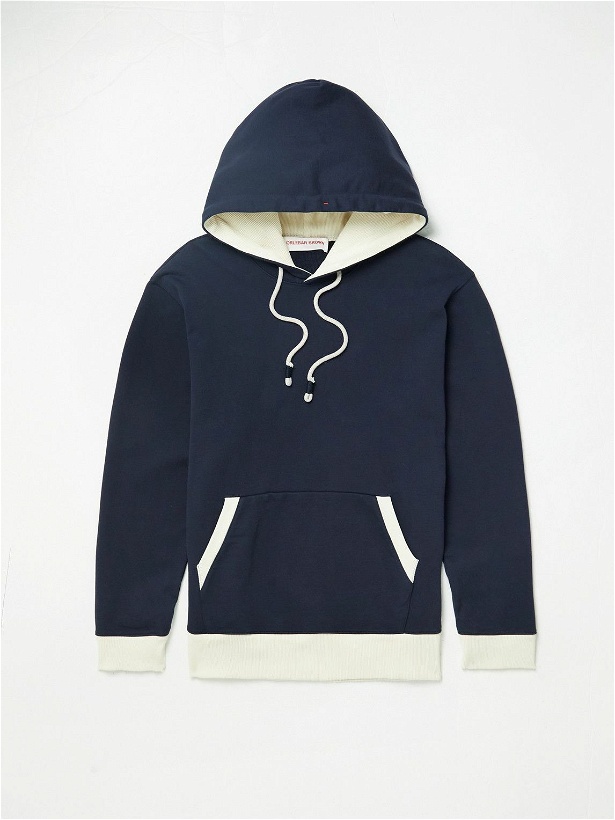 Photo: Orlebar Brown - Ernest Two-Tone Cotton-Jersey Hoodie - Blue