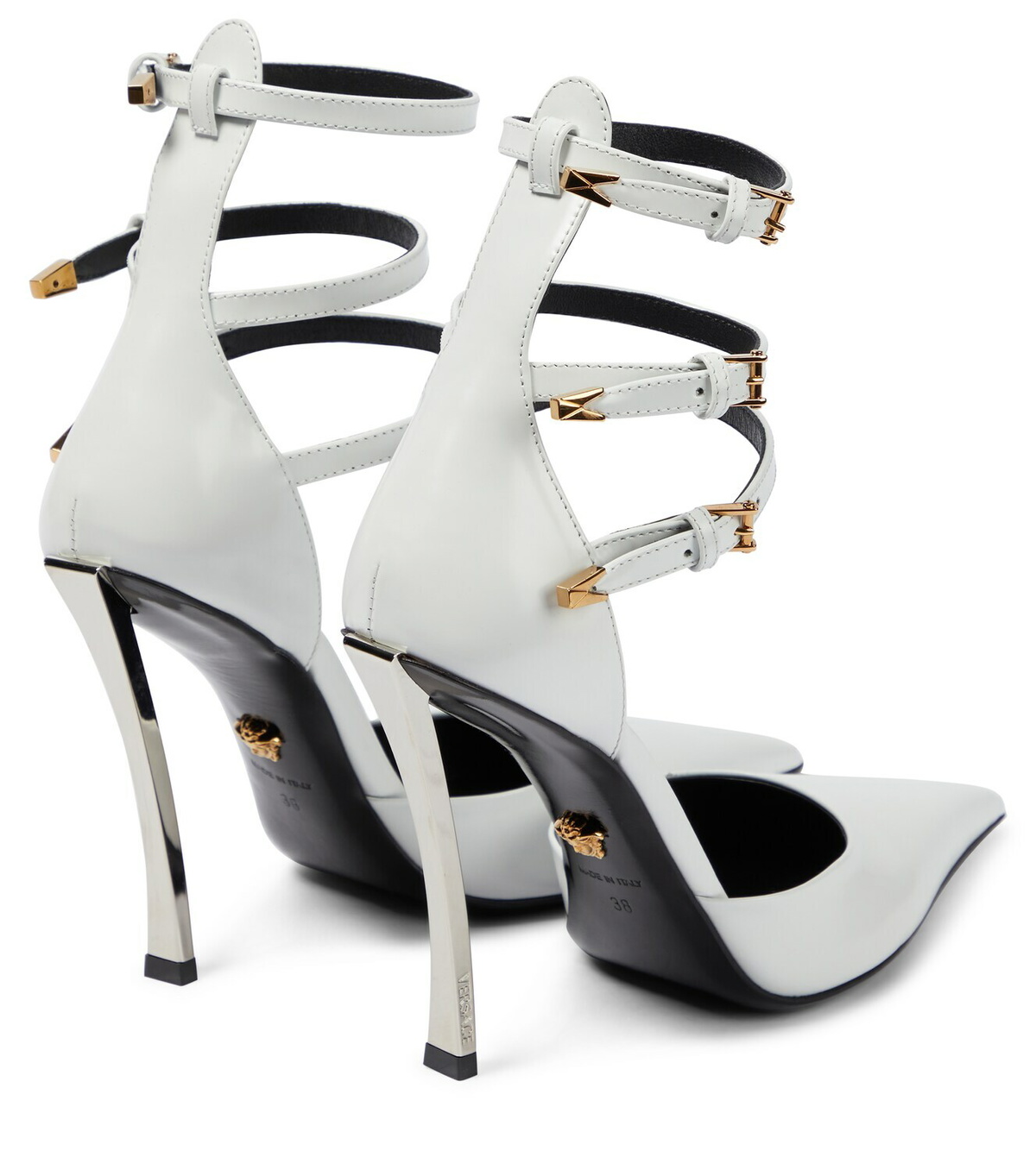 Versace - Pin-Point buckled leather pumps Versace