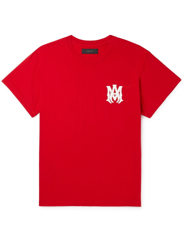 Photo: AMIRI - Logo-Print Cotton-Jersey T-Shirt - Red