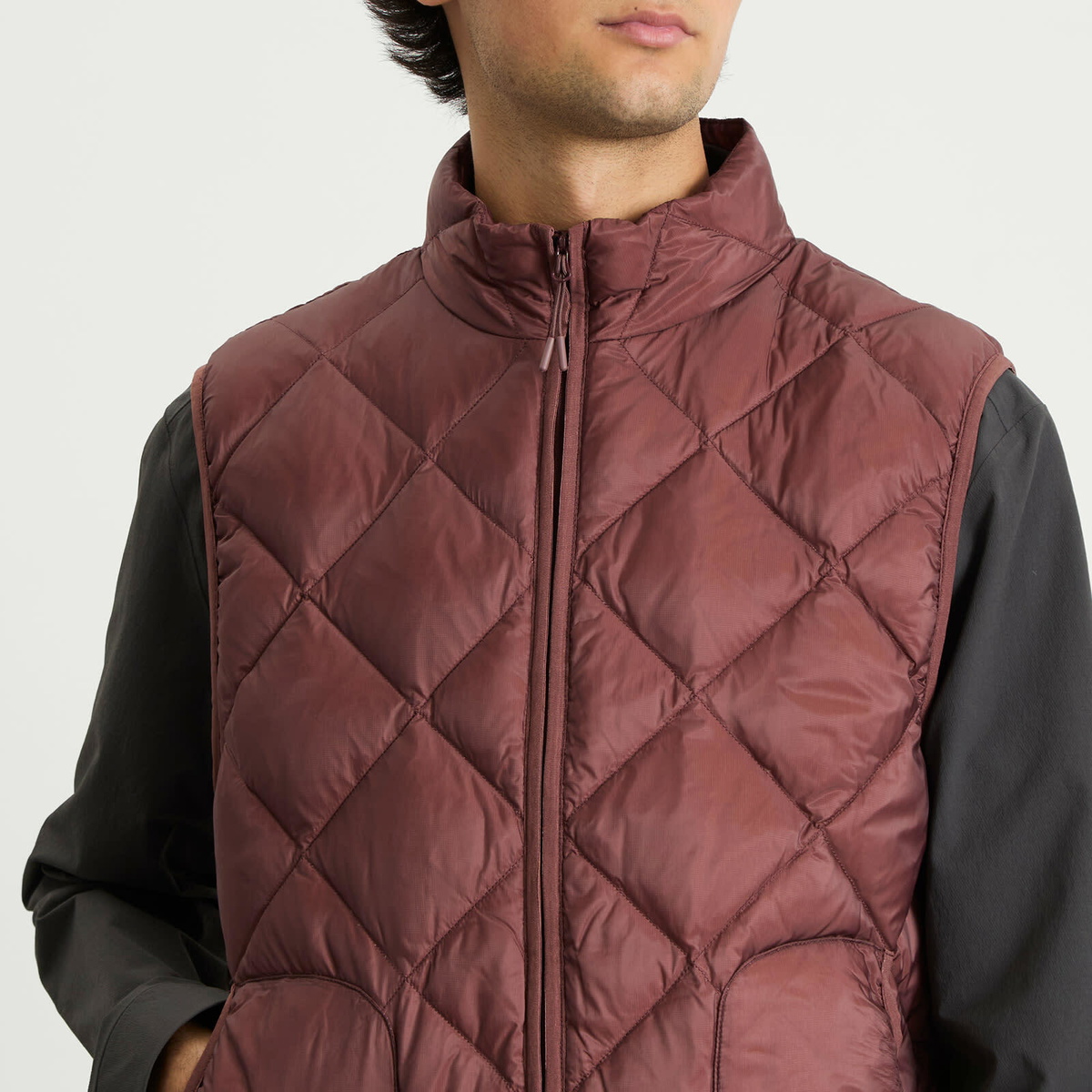 Hiking Patrol Men's Base LT Down Vest in Maroon
