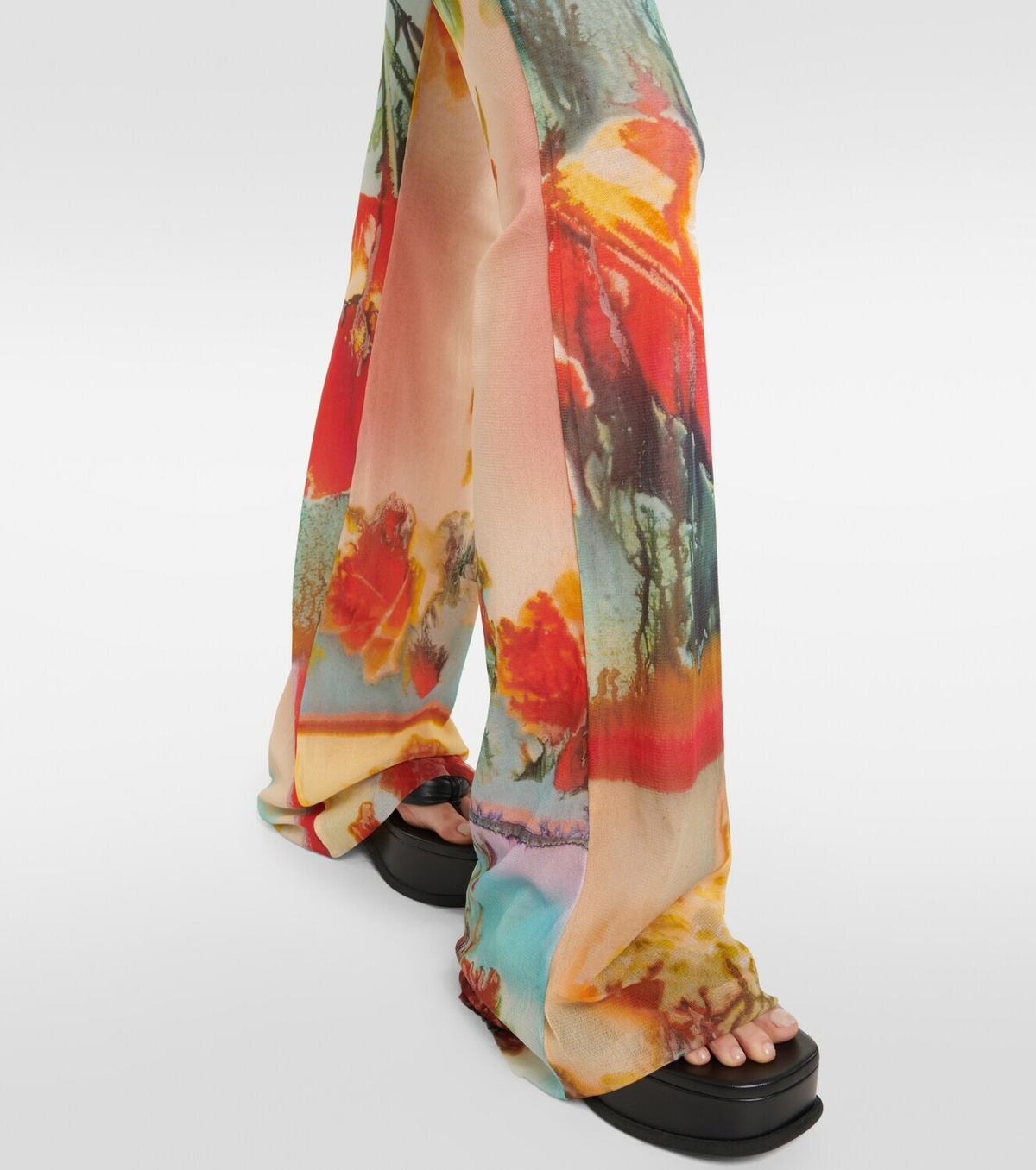 Jean Paul Gaultier Floral tulle flared pants Jean Paul Gaultier