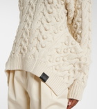 Stella McCartney Cable-knit draped wool turtleneck sweater