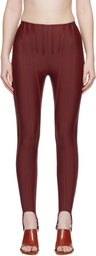 Mugler SSENSE Exclusive Burgundy Corseted Leggings