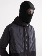 Stone Island - Shell-Trimmed Logo-Appliquéd Ribbed Wool Balaclava