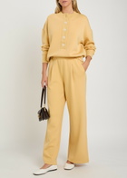 Varley Reena Button-down Stretch-jersey Sweatshirt Yellow