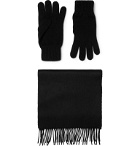 Johnstons of Elgin - Cashmere Scarf and Gloves Set - Black