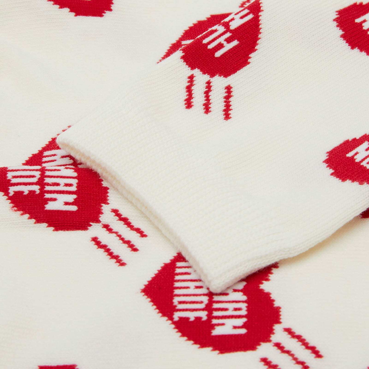 Human Made Men's Heart Socks in White Red
